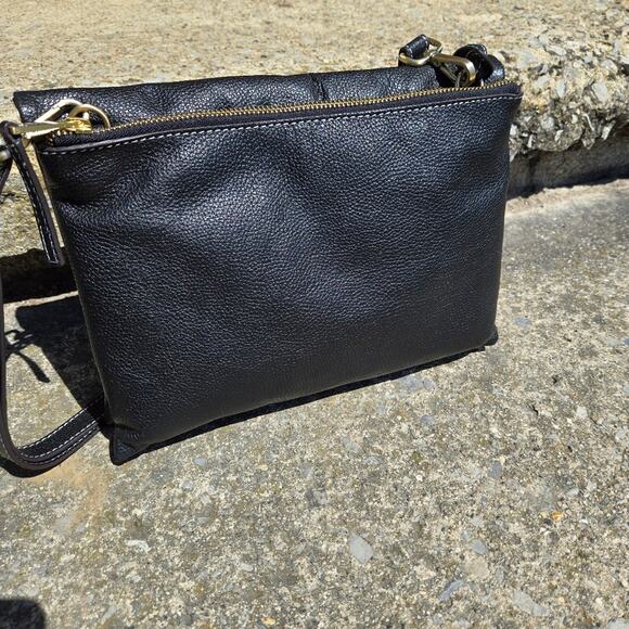 J Jill Crossbody bag Black Pebble Leather Purse - Picture 5 of 13